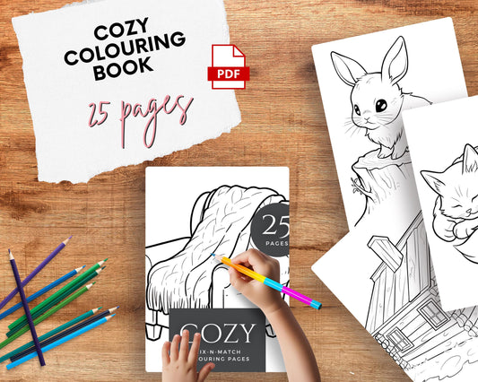 a child&#39;s hand is drawing a picture of a cat