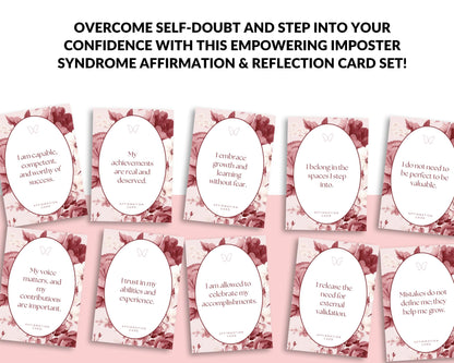 a set of six cards with the words overcome self - doubt and step into your