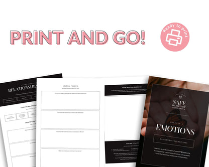 a group of brochures with the words print and go