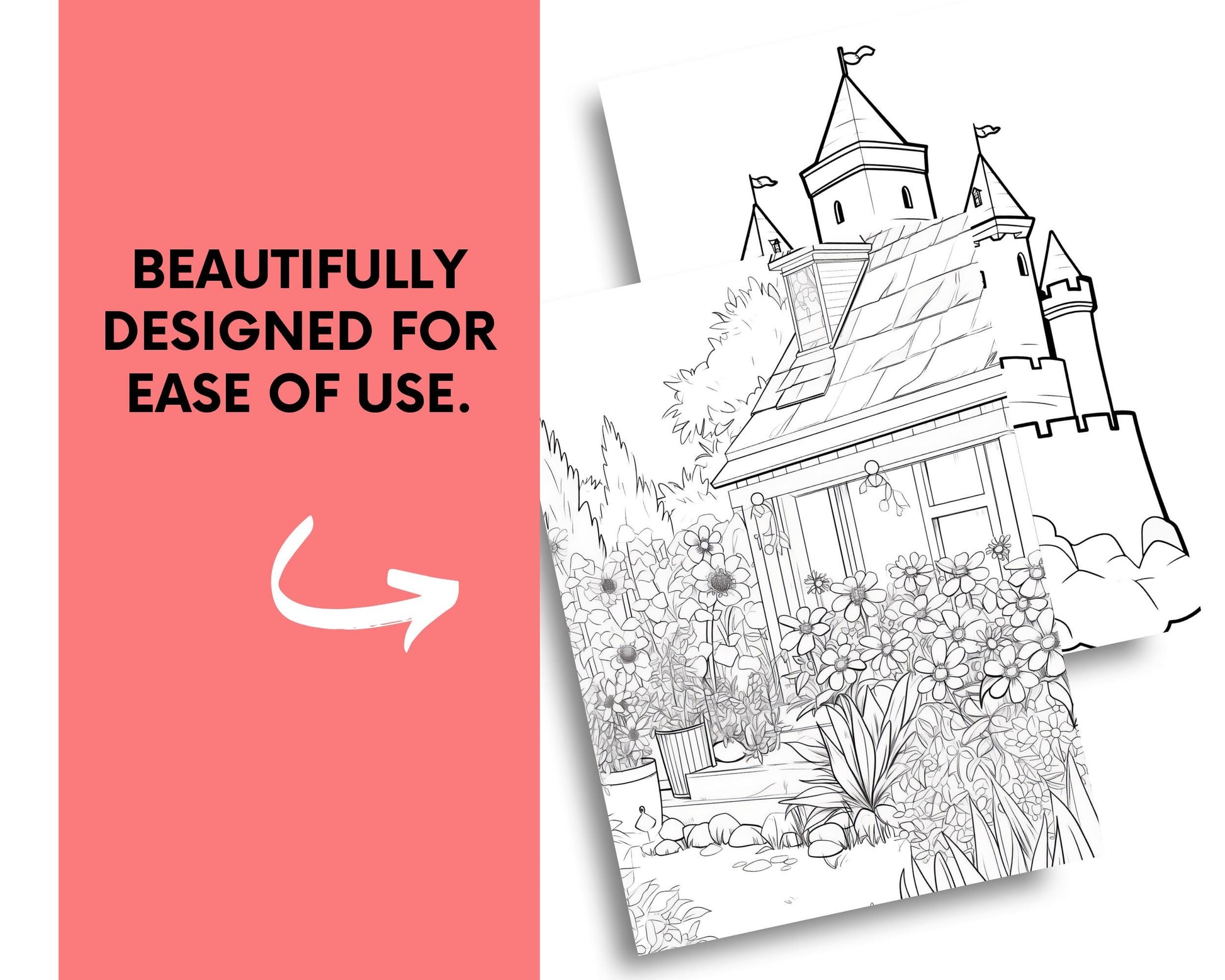 a coloring book with a picture of a house