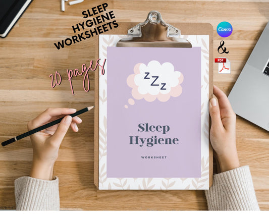 a clipboard with the words sleep hygiene on it
