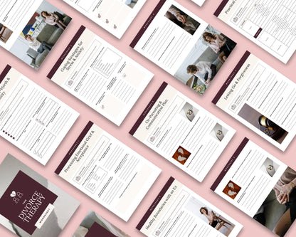 Divorce Therapy Worksheets | Printable PDF & Editable Canva Template | Mental Health and Healing Toolkit