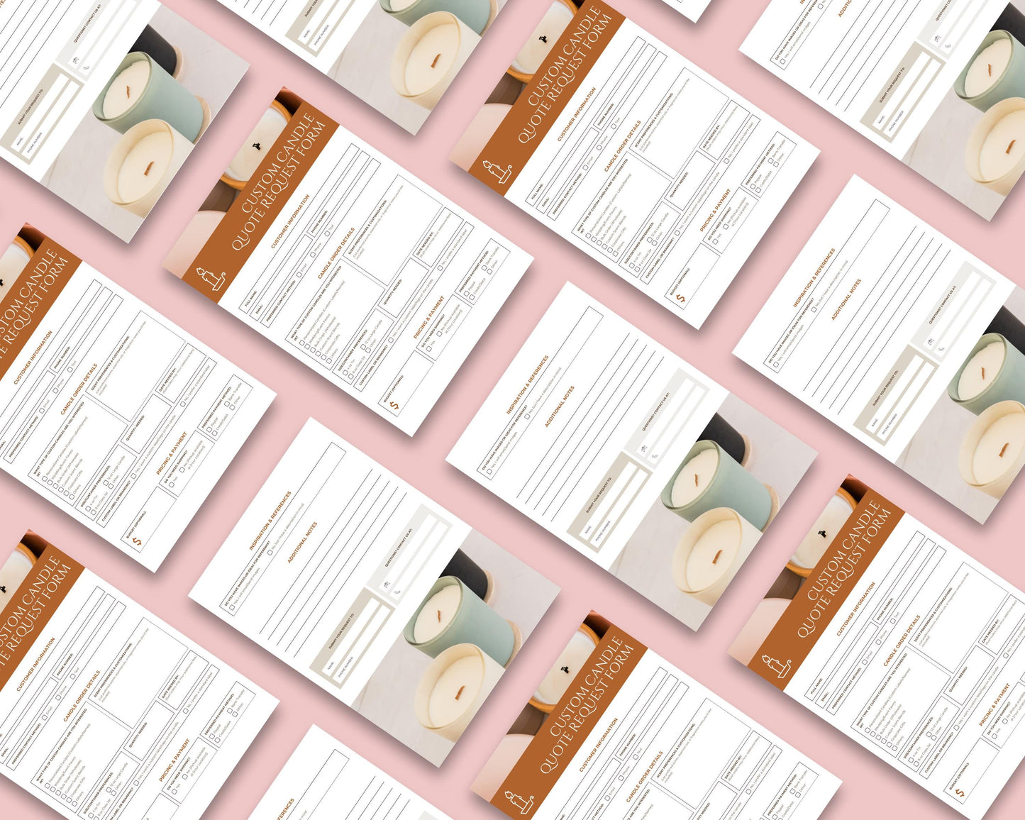 Custom Candle Quote Request Form | Canva Template + Printable PDF | Candle Business Order Form | Editable Client Inquiry Sheet