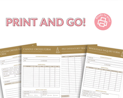 Candle Business Toolkit | Canva Template + Printable PDF | Small Business Organizer | Inventory, Pricing, Marketing Sheets