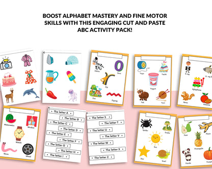 Cut and Paste Alphabet Activity | Printable PDF | Fine Motor & Letter Recognition Practice for Early Learners