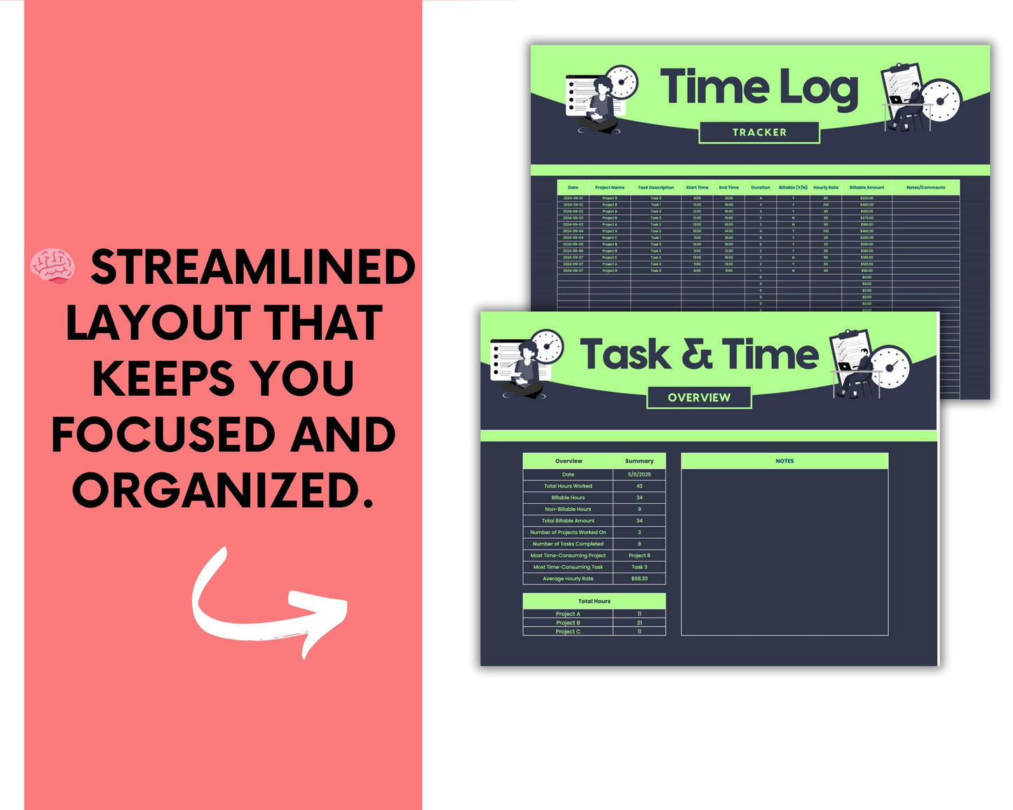 Freelance Time Tracker | Google Sheets Template for Projects, Billable Hours & Invoicing