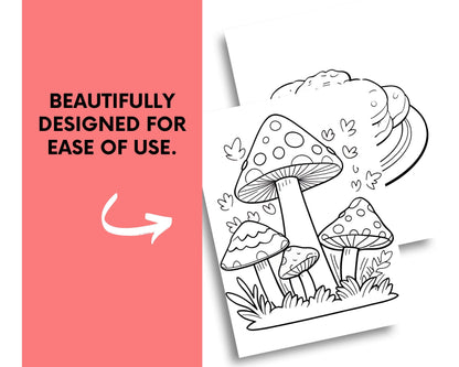 a picture of a mushroom with the words beautiful designed for ease of use