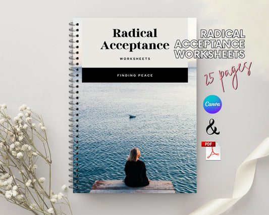 a spiral notebook with a picture of a woman sitting on a dock