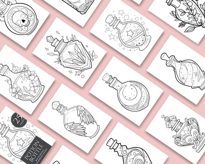 a bunch of coloring pages with different things on them