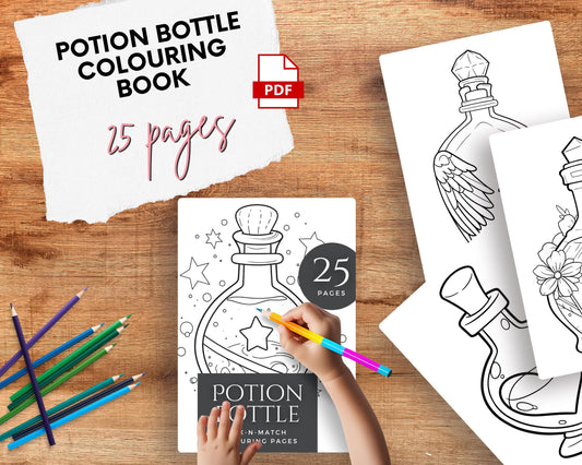 a person is drawing a picture of a bottle