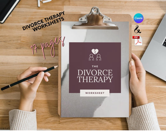 Divorce Therapy Worksheets | Printable PDF & Editable Canva Template | Mental Health and Healing Toolkit